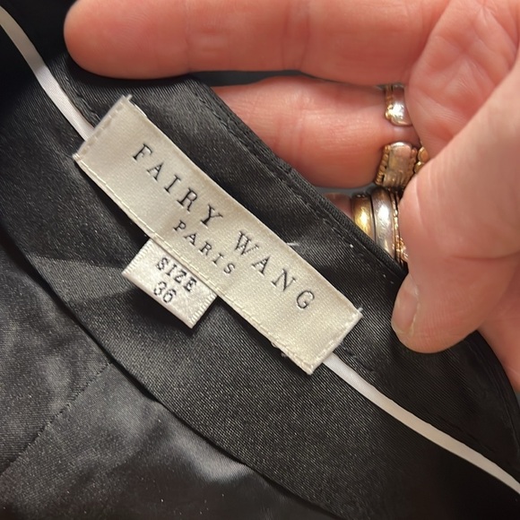 Fairy Wang NWOT Black Cropped Light Barrel Leg Trouser Size 36 - Picture 7 of 10